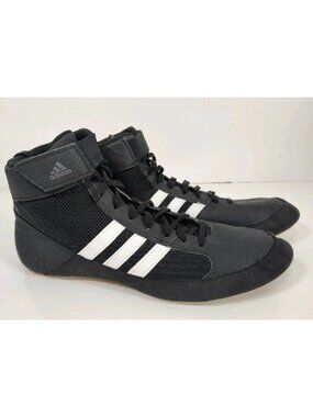 Adidas HVC 2 Wrestling Shoes Men's 9 Black White AQ3325 Boxing MMA